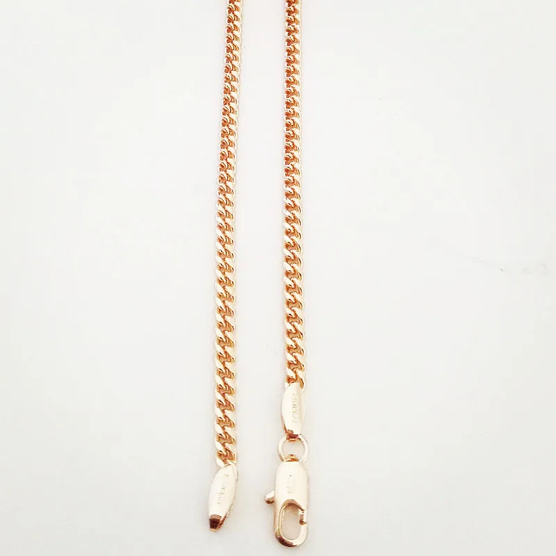 New 60 CM  Long Slim Necklace Chain 585 Rose Gold Color Women Fashion Jewelry Hot Selling Gift