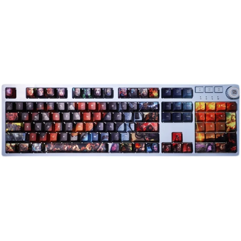 1 Set PBT 5 Côtés Sublimation Keycaps Bidimensionnel Anime Jeu Capuchons Pour WOW Cerise Profil Keycap