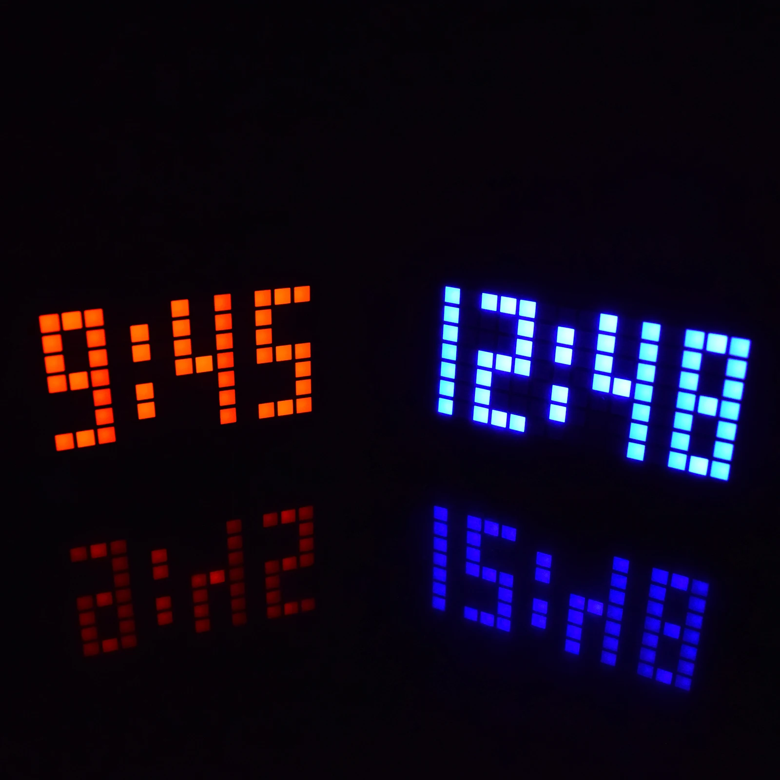 Kit d\'horloge électronique numérique à matrice LED noire, avec affichage de la température, rappel de vacances et d\'anniversaire, DIY