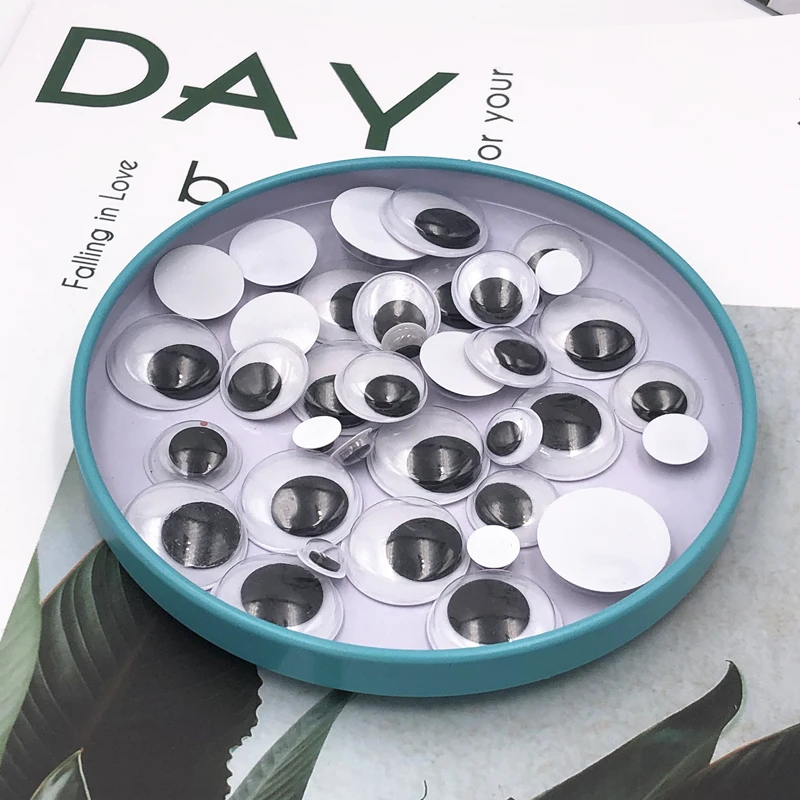 20pcs/Pack 8-20mm Self-adhesive Googly Wiggle Eyes for DIY Scrapbooking Crafts Projects DIY Dolls Accessories Eyes Handmade Toys