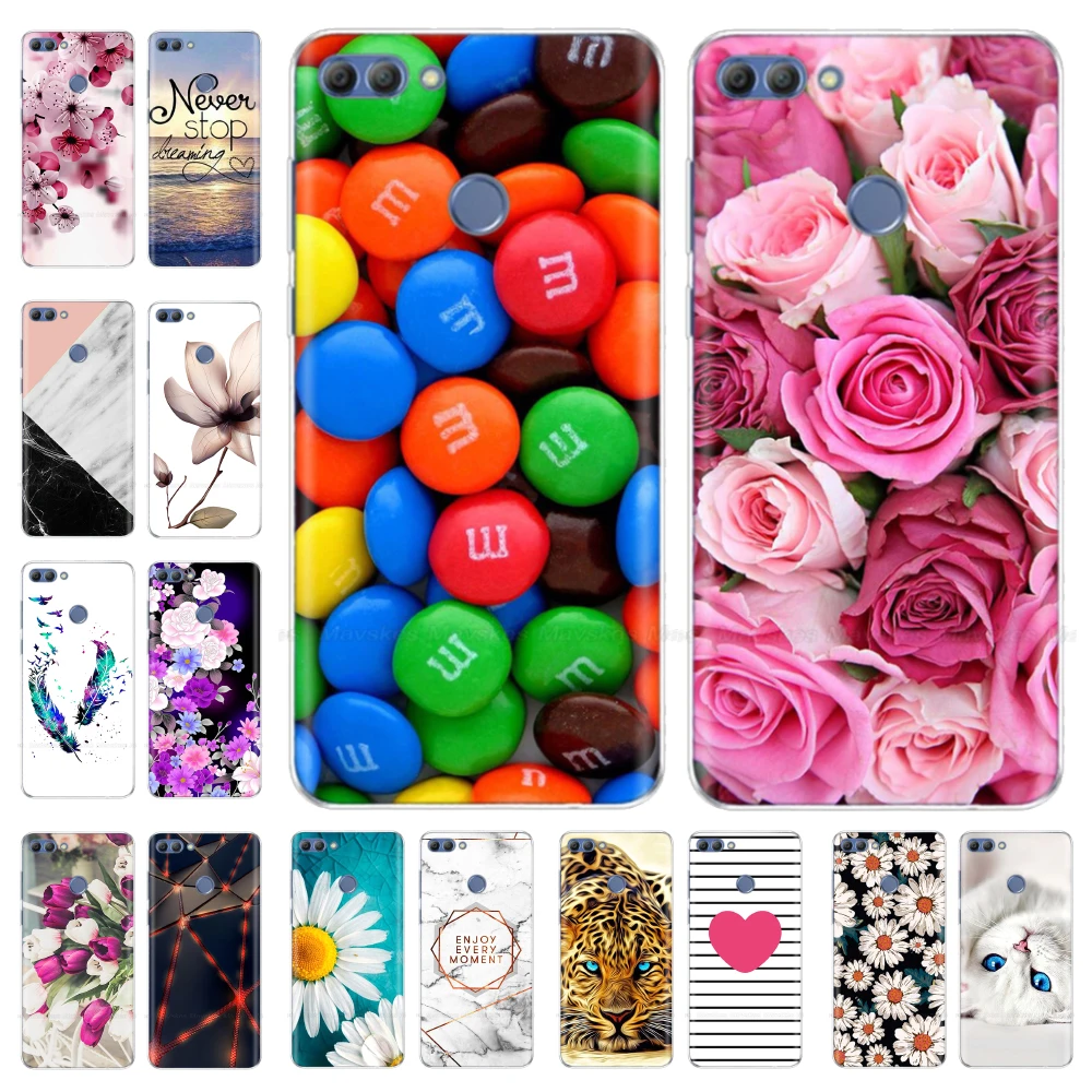 Huawei P Smart Case Soft Silicone Transparent Back Cover TPU Phone Case for Couqe Huawei P Smart Cover FIG-LX1 Enjoy 7S Case