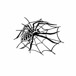 Spider Webs Car Sticker Horror Weird Waterproof Sunscreen Halloween Vinyl Decal for Toyota Honda Lada Vw Bmw, 18*14CM