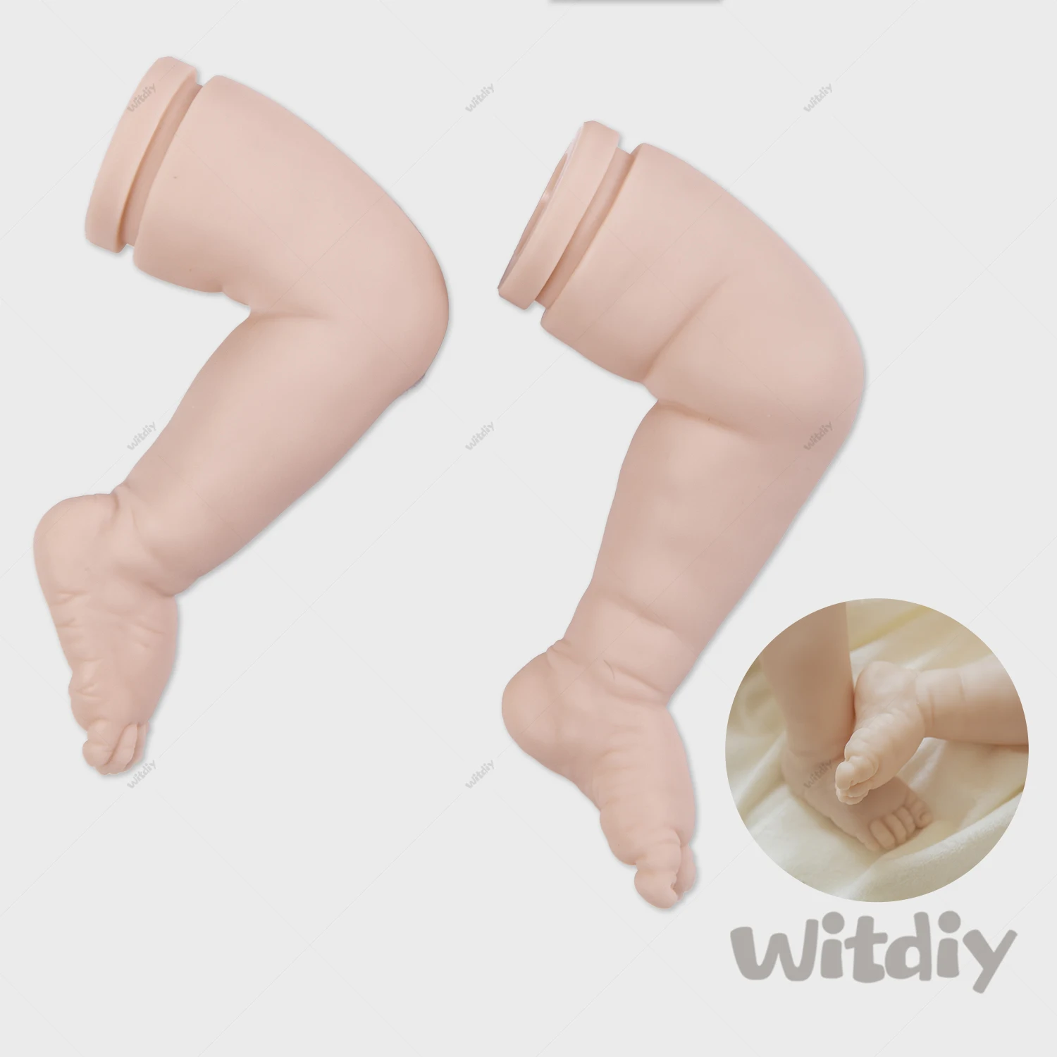 Witdiy-Muñeca reborn Loulou de 50 cm/19,69 pulgadas, muñeco de vinilo en blanco, kit sin pintar, 2 regalos