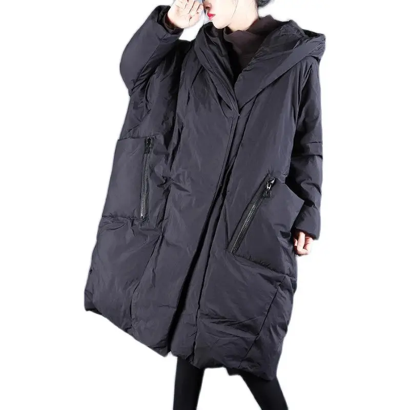 Extra Large Size Women Clothing 2021 Winter Oversized jacket Padded Coat With Hood Long Loose Casual Warm Parkas Abrigo M1176