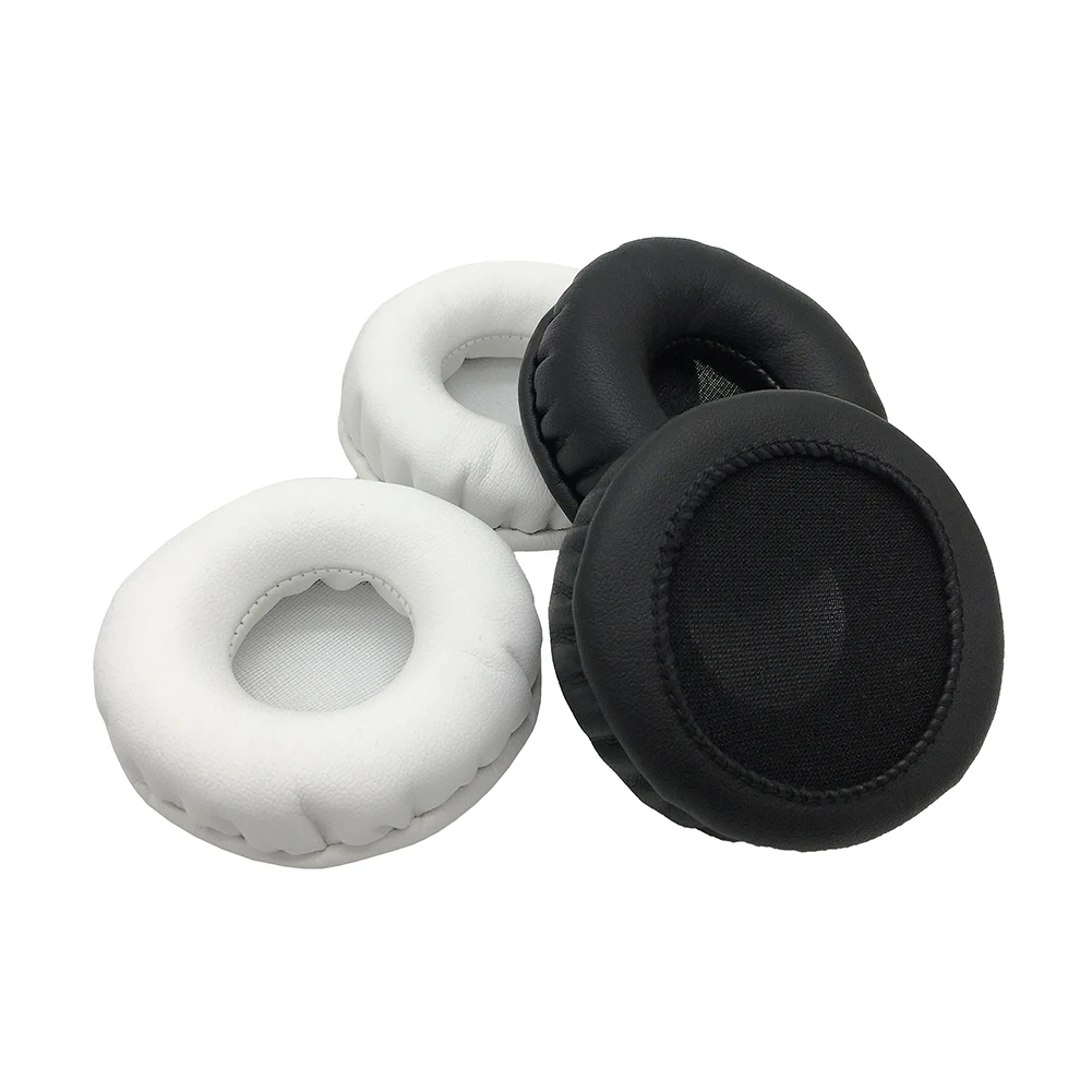 Whiyo 1 par de preto & branco universal almofadas de ouvido couro do plutônio earpads earmuff almofada substituição para todos os fones de ouvido redondos tamanho