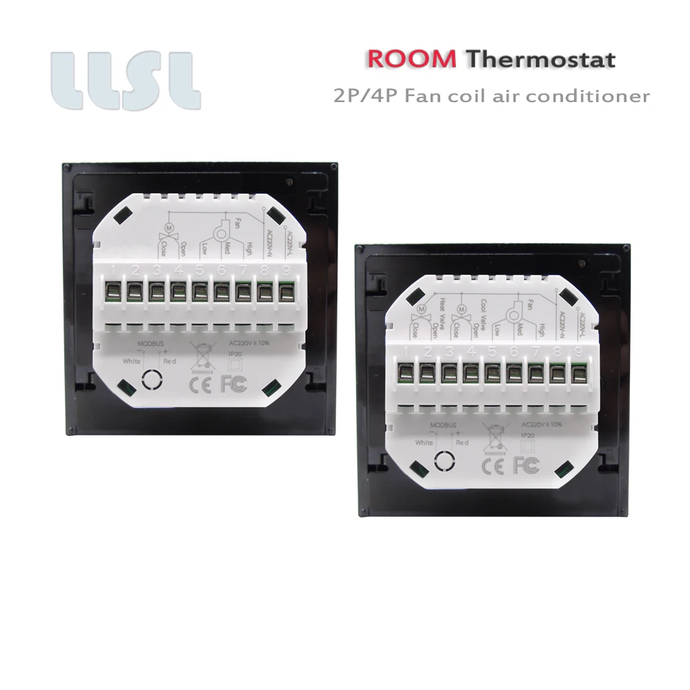 HVAC thermostat indoor digital 3 speed fan coil thermostat Programmable thermostat 95-240VAC 24VAC