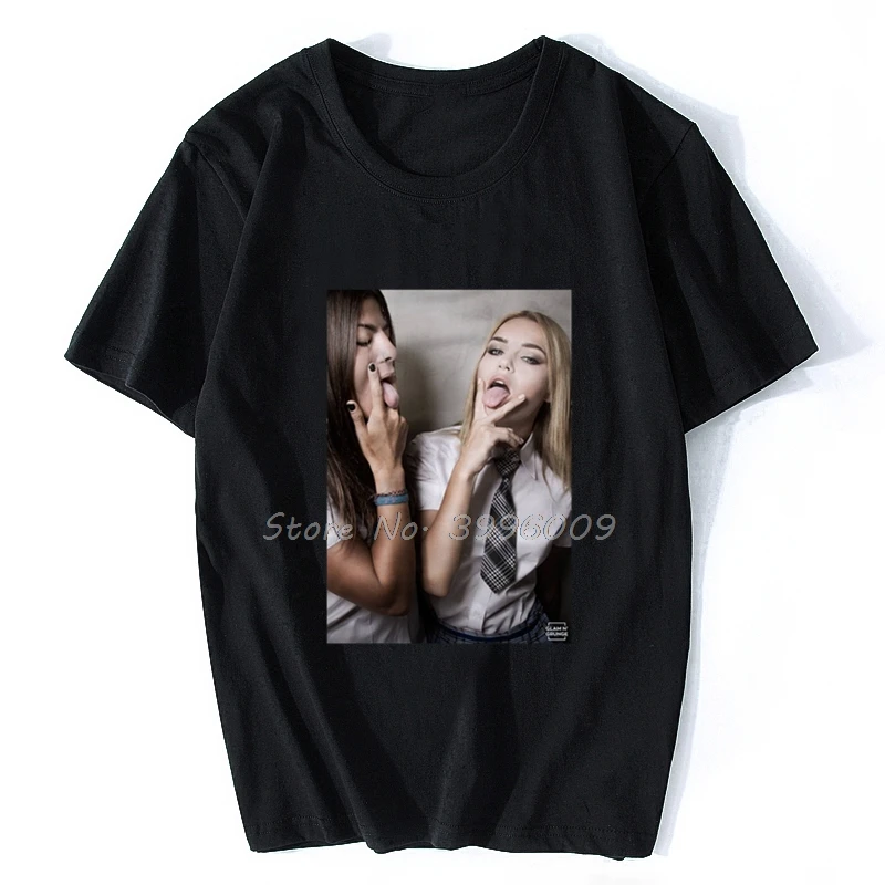 T Shirt Hot Sexy Girls School Lips Tongue Naughty Swag Paris Last Eleven Kings HBA Hipster Men Cotton T Shirt Hip Hop Tee Tshirt