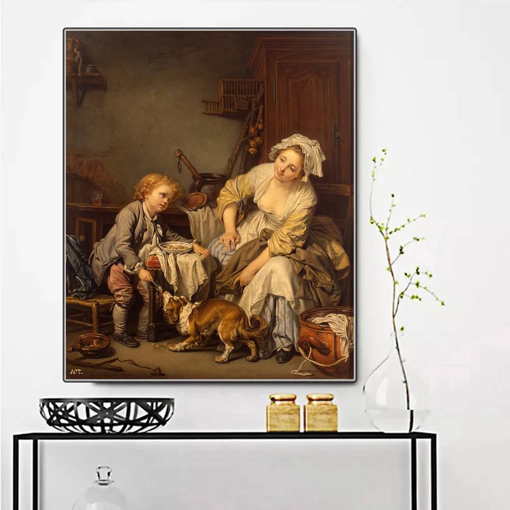 Citon Jean-Baptiste Greuze《Spoiled Child》Canvas Oil Painting World Famous Art Poster Picture Modern Wall Decor Home Decoration