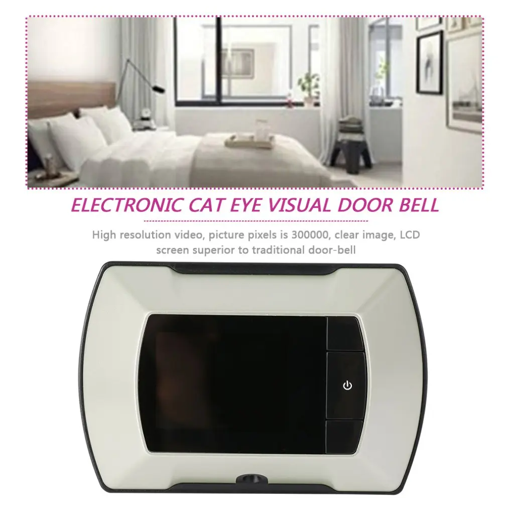 High Resolution 2.4" Video-eye Visual Monitor 100 Degree View Angle Wireless Door Peephole Camera White Video Peephole