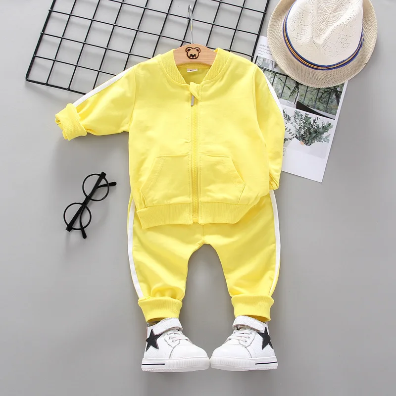 Fashion Children Clothing Spring Autumn Baby Girl Clothes Set Boys Cotton Jacket Pants 2 Pieces Toddler Costume Kids Tracksuits