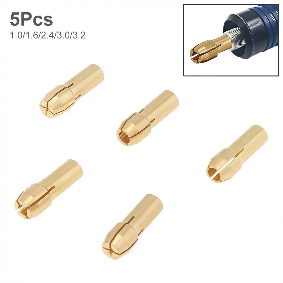 5pcs 1.0-3.2mm Mini Drill Chucks Adapter Collets Quick Chuck for Mini Tool