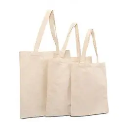 Creamy White Plain Shopping Shoulder Tote High Capacity Environmental Friendly Shopper Bags Cotton Canvas Bag Handbags Gifts