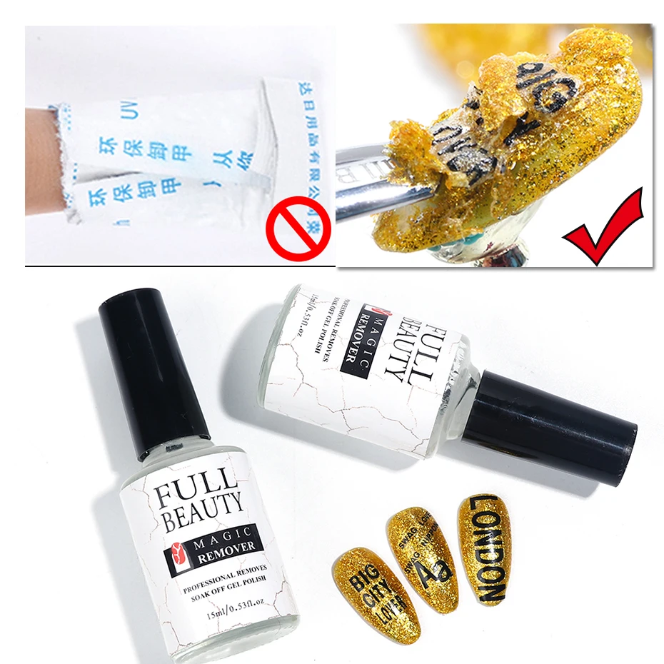 Gel Nail Polish Burst Magic Remover Soak Off Sticky Layer Nail Clean Degreaser Lint Free Wipes Remover Lacquer Tools NL1038