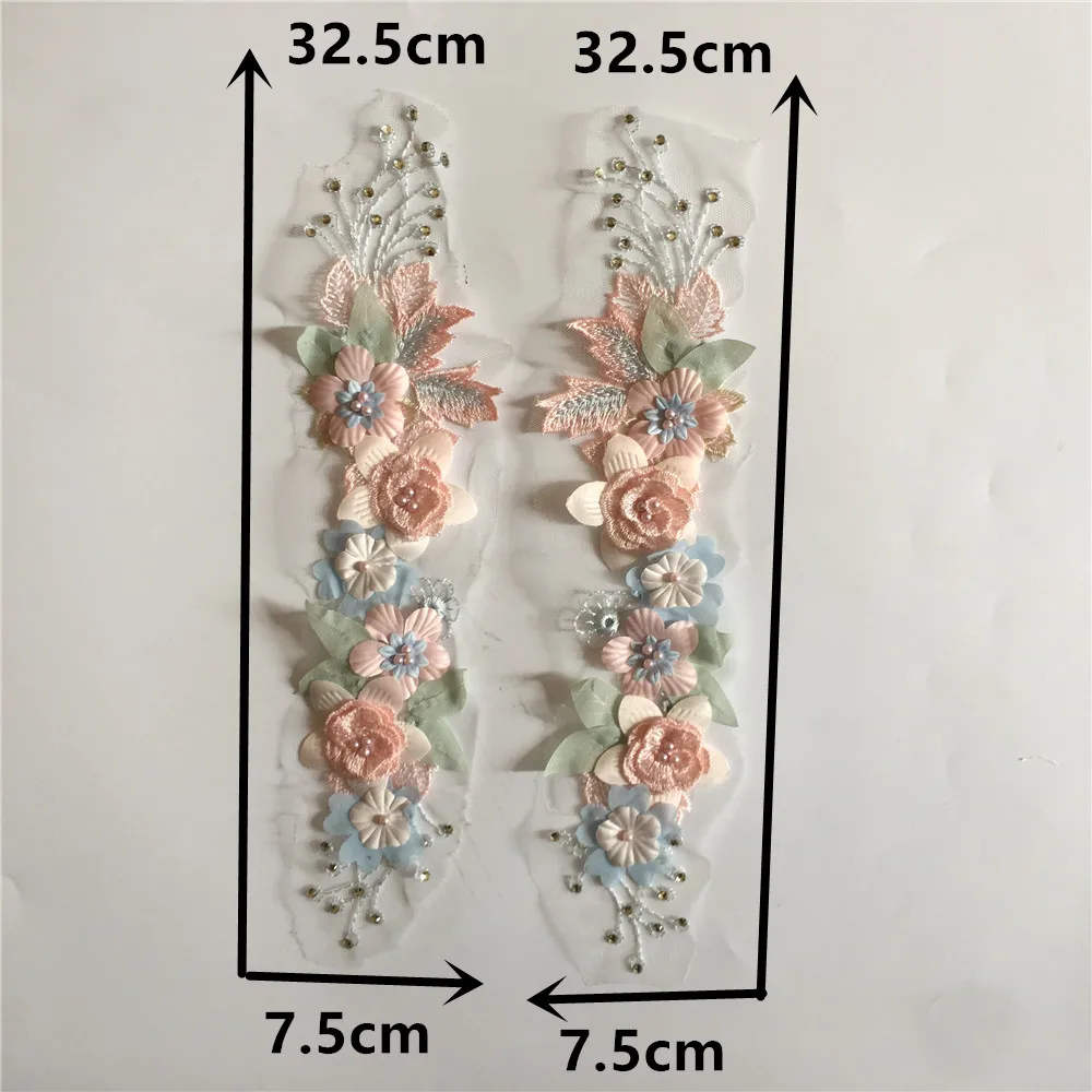 The New ABS Pearl Three-dimensional Flower Lace Collar Sewing DIY Bud Fabric Applique Decoration Clothes Accessories Scrapbook