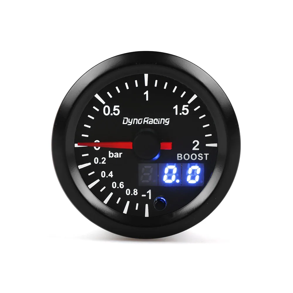 2 "52mm 7 Kleuren LED Dual Display Boost gauge watertemperatuur olietemperatuur oliedruk Voltmeter luchtbrandstofverhouding EGT Toerenteller Auto Gauge