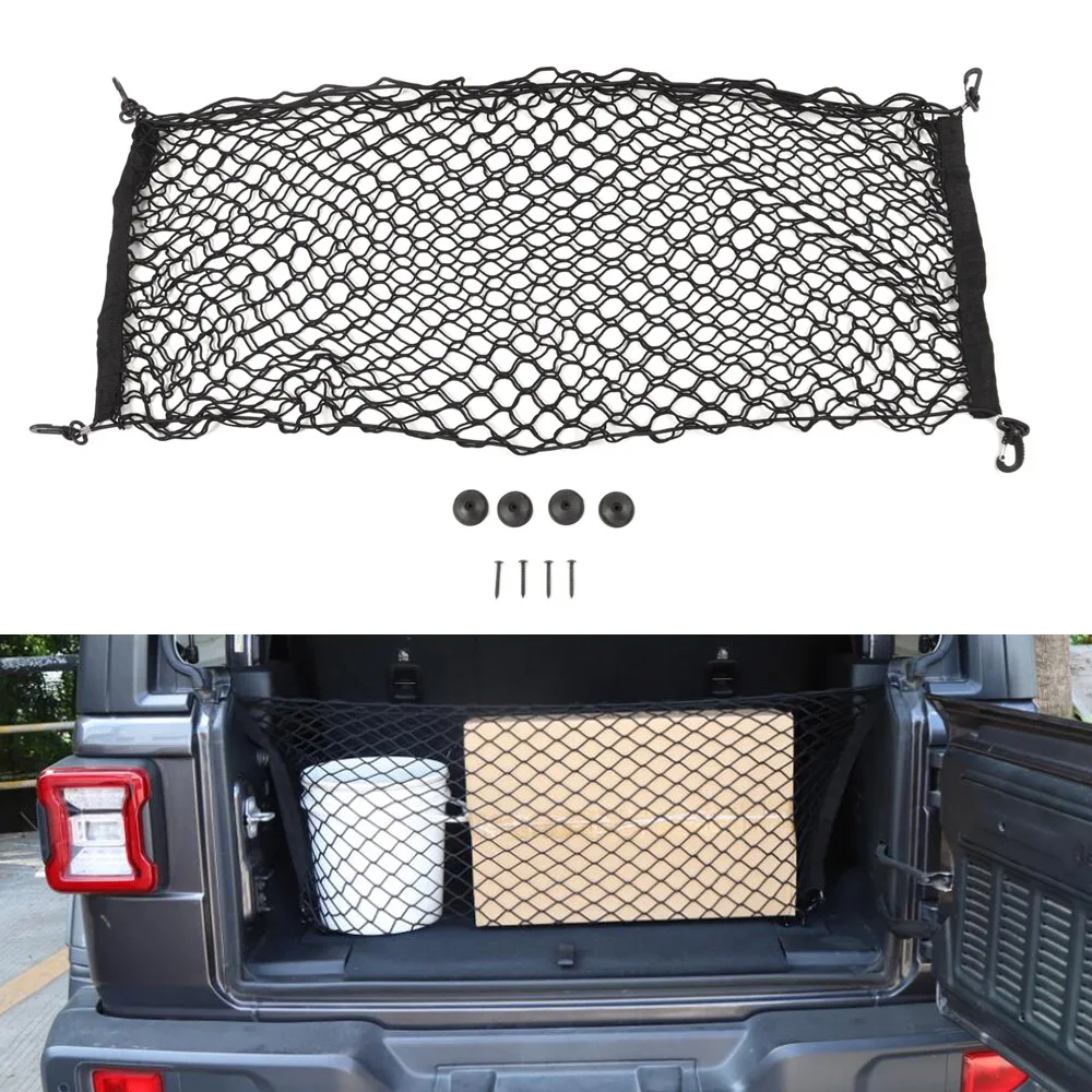 For Jeep Wrangler JL 2018 Up Car Rear Trunk Net Storage Interior Car Accessories Styling