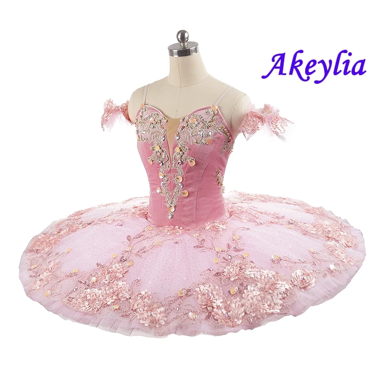 Sleeping beauty Ballet Tutu professional pink pancake tutu costume competition for the Nutcracker Tutu platter Skirt Kids JN0247