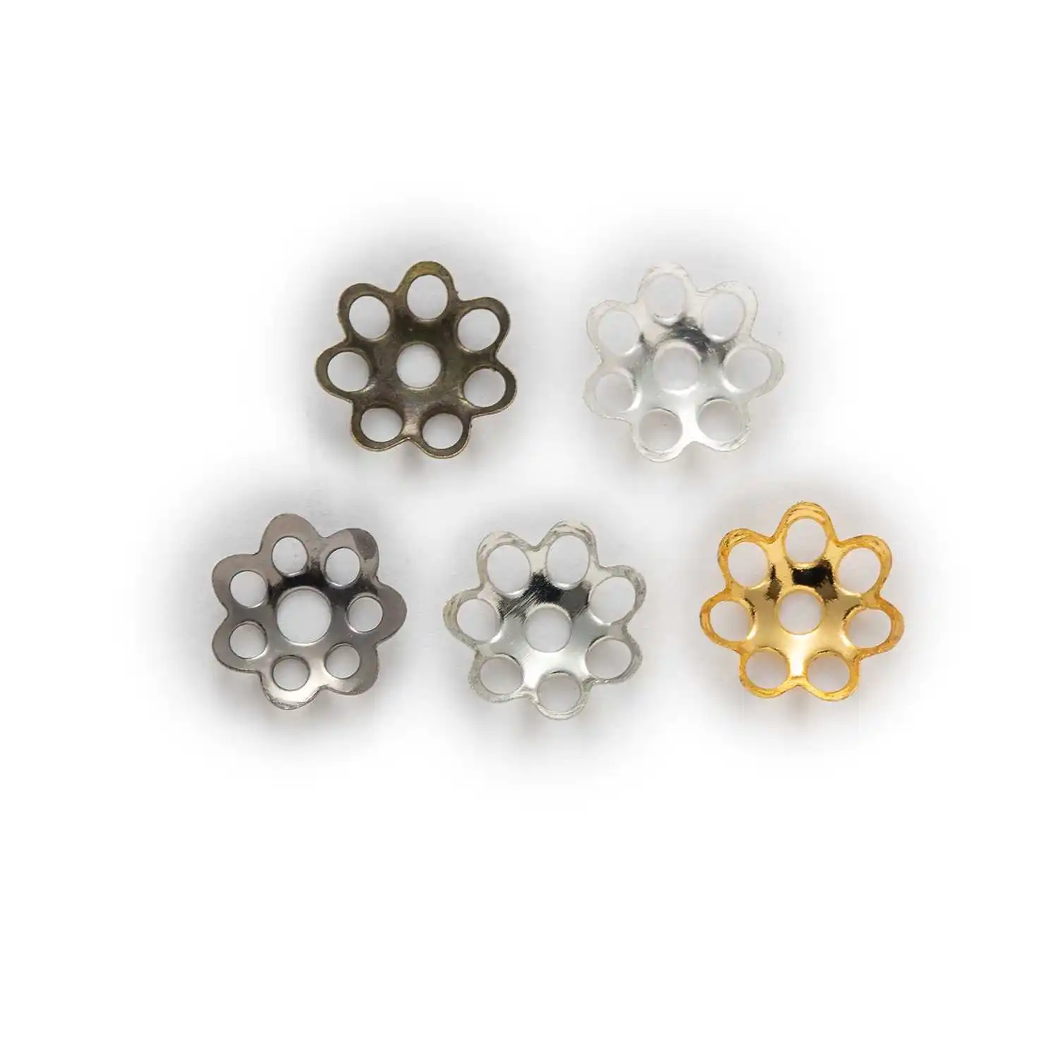 

600pcs Alloy Flower Bead Caps, 6mm Floral Spacer Cups for Jewelry Making, Multi-purpose Sewing DIY Findings