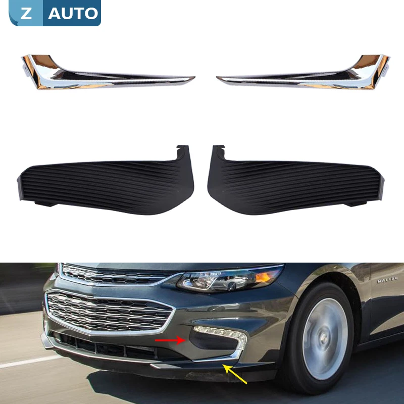 For Chevrolet Malibu 2016 2017 2018 Chrome Front Bumper Fog Light Cover Stripe Chrome Front Bumper Grille Cover Trim Accessorie