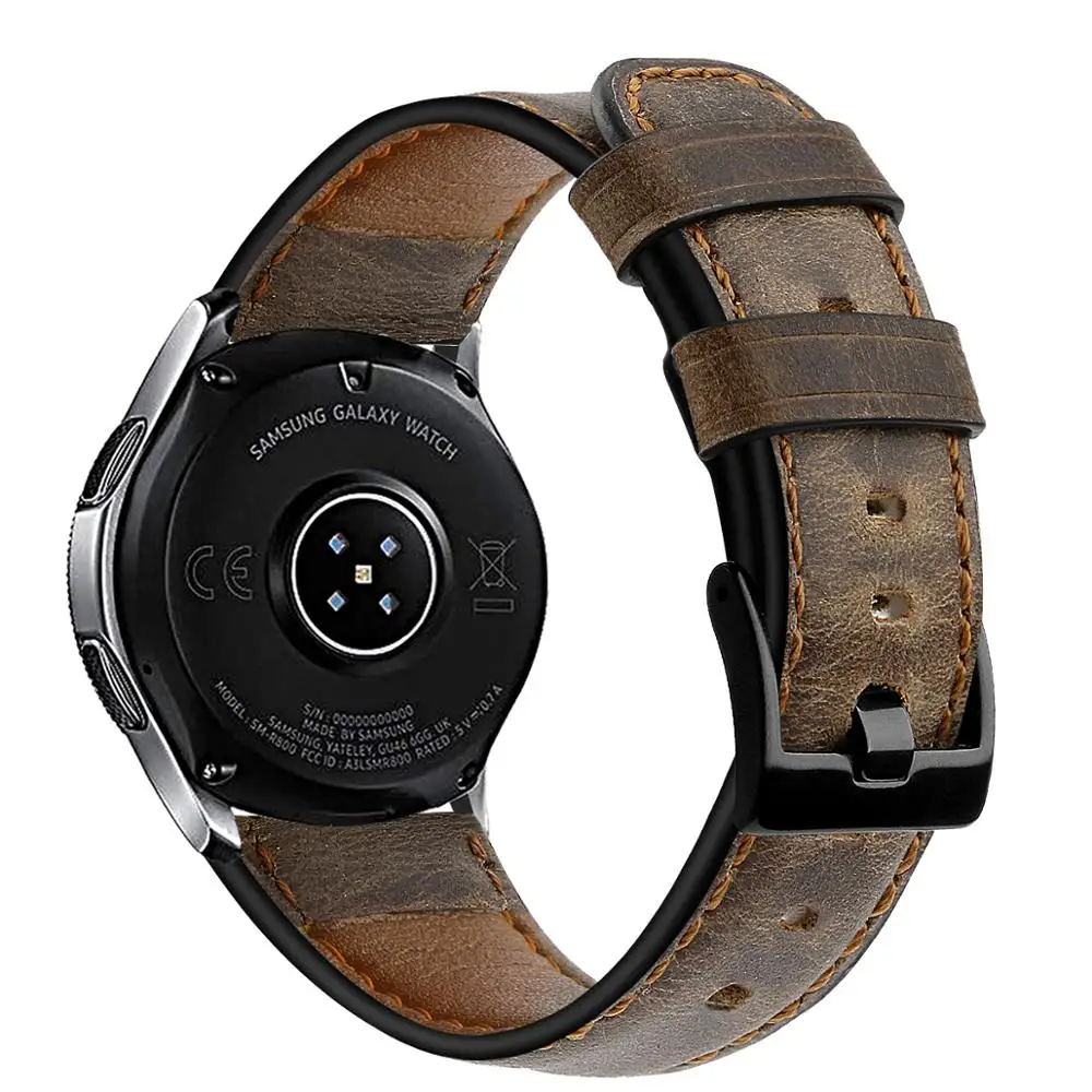 22mm watch band For samsung Galaxy watch 46mm crazy horse leather strap Gear S3 frontier bracelet Huawei watch 2 gt strap 46 mm