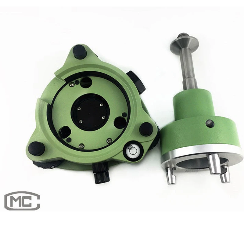Green Three-Jaw Tribrach With Optical Plummet & 5/8 Thread Adapter
