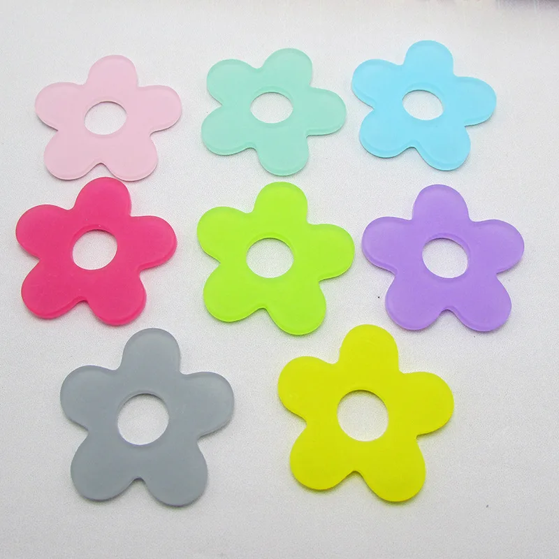 100pcs/lot candy color acrylic hollowed plum blossom applique for headwear hairbands DIY accessories