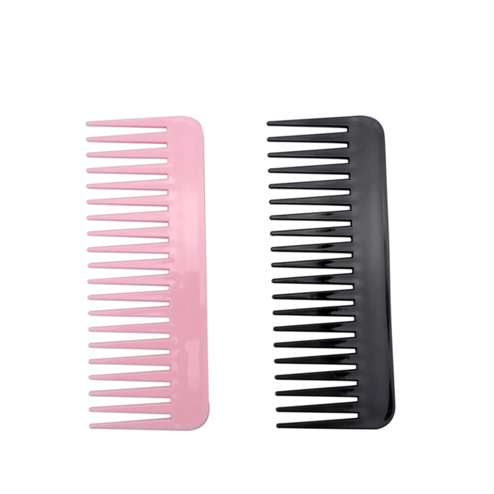 Peigne à 19 dents en plastique noir, grand, large, anti-lége, massage du cuir chevelu, accessoires