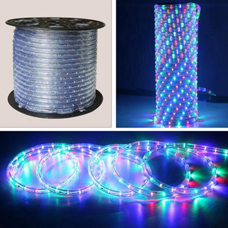 LED Rope Lights 8 Modes Flash IP67 Waterproof LED Rainbow Tube Rope Led Strip Christmas Light Outdoors Holiday Decoration Lights