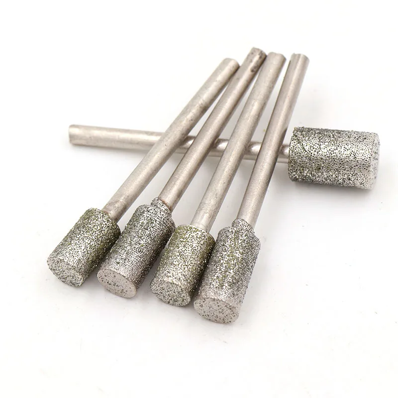 10ชิ้น/เซ็ต2.35/3Mm Shank หัวเพชร Burrs จุดแกะสลักกระจกแก้วหินหยกสว่าน Bits เครื่องมือเข็ม