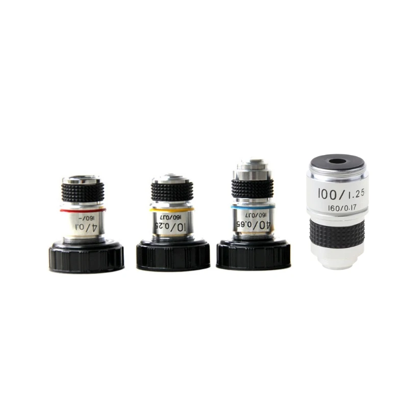 4X 10X 40X 100X High Quality Microscope Objective Lens Achromatic Objective Laboratory Biological Microscope parts Retailsale