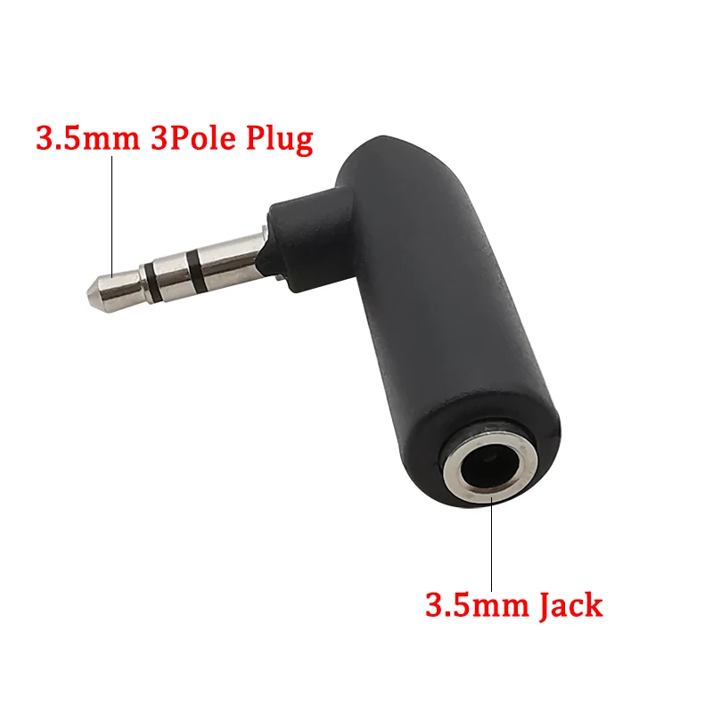 1/3/5Pcs 90 Degree 3.5mm 3 Pole Male Plug to 3.5 Jack Female Right Angled Stereo Headphone Audio Microphone Converter Adapter