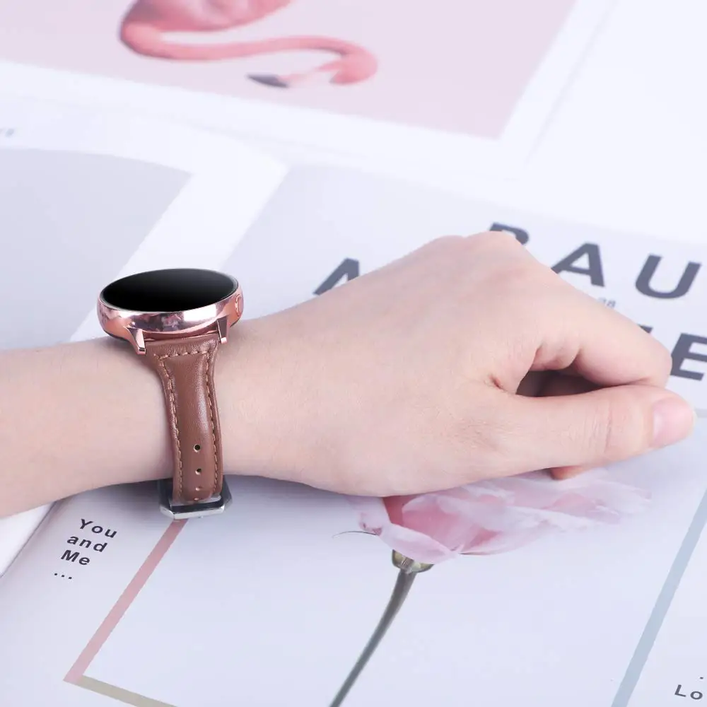 Тонкий кожаный ремешок для часов 20 мм 22 мм, ремешок для Haylou LS02 Ticwatch 2 E, браслет для Ticwatch Pro E2 S2 GTX Pro3/Pro 2020/Pro 4G