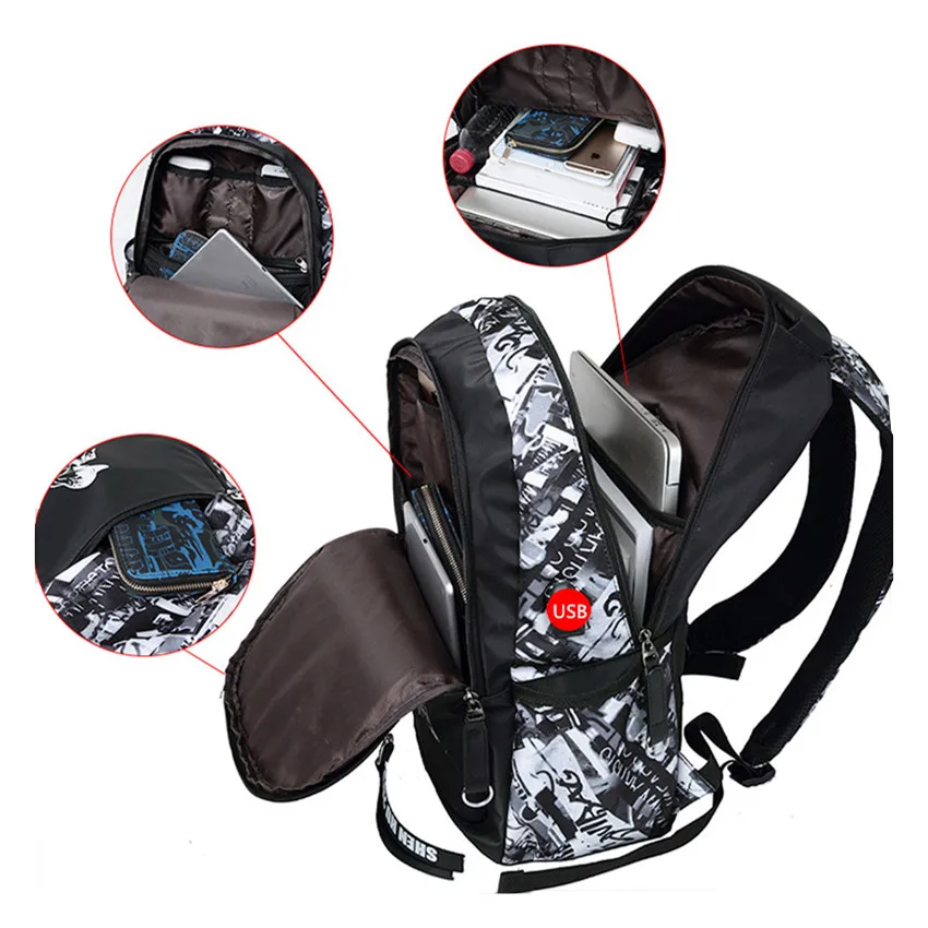 Imagem -03 - Mochila Escolar Luminosa à Prova Dágua Grande para Adolescentes Brilhante Bolsa de Peito para Meninos Estudantes