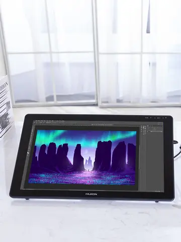 HUION-Kamvas 22 그래픽 펜 태블릿 모니터 펜 디스플레이 21.5 인치 눈부심 방지 화면 120% s RGB Windows Mac 및 안드로이드 장치, 컴퓨터 오피스 장치, 윈도우즈, 안드로이드, 윈도우즈, 울트라 씬 바디