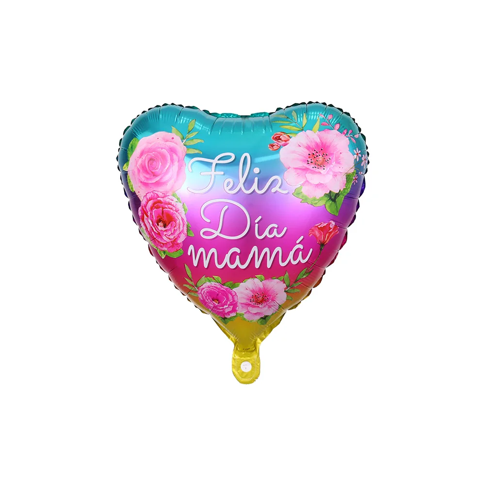 10pcs 18inch Printed Spanish mother Foil Balloons Mother\'s Day Heart Shape Helium Love Globos Decor Mama Balloon Gifts Balaos