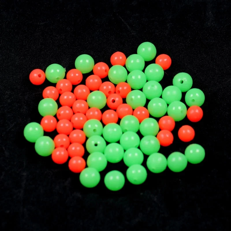Wifreo 100 stücke Luminous Perlen Angeln Raum Bohnen Runde Float Kugeln 3mm-12mm Kunststoff Licht Glowing Runde tackle Köder Zubehör – Detail 1