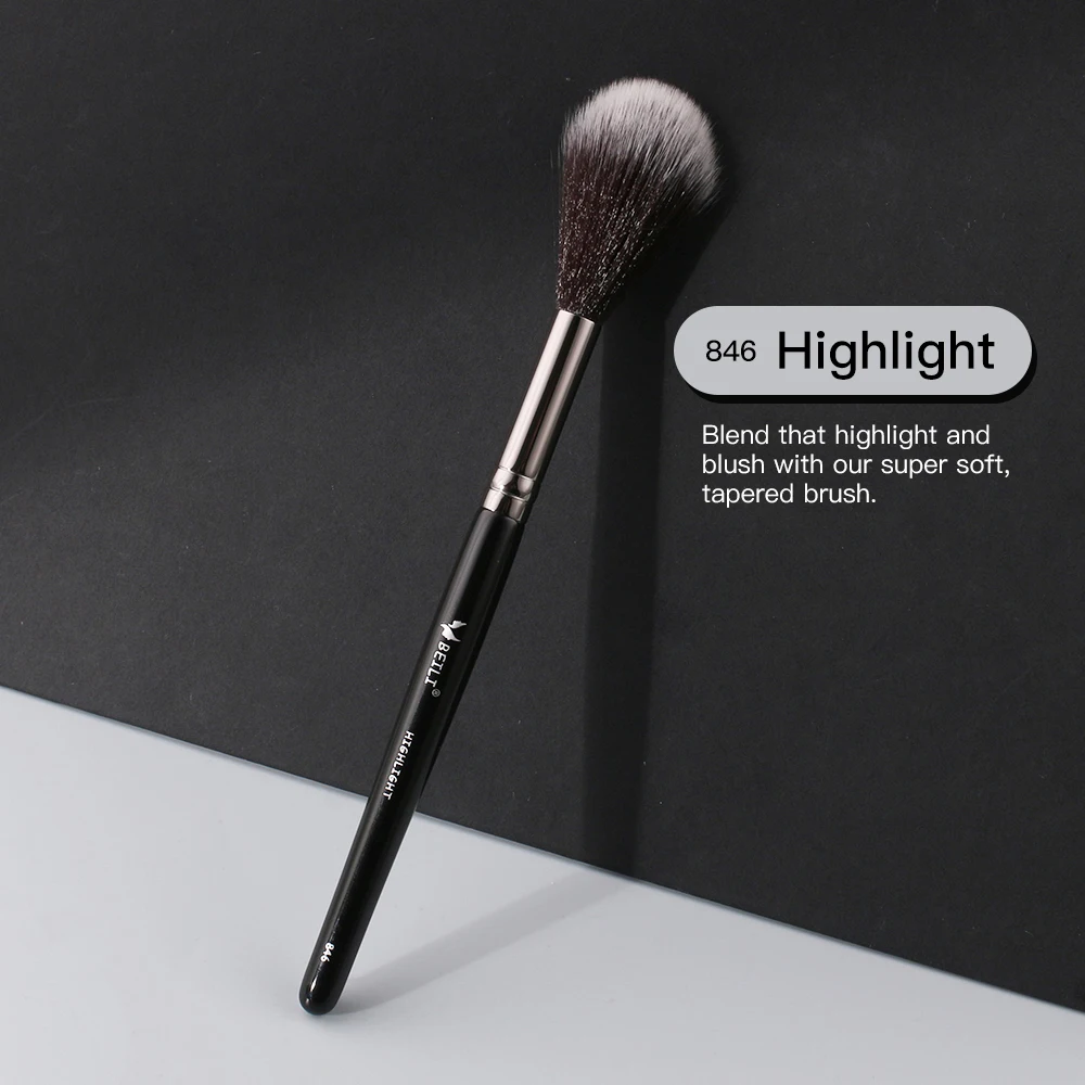 BEILI 1 piece Black Professional Synthetic Makeup brushes Highlighter Blending Blush Eyebrow Eyeliner make up brushes