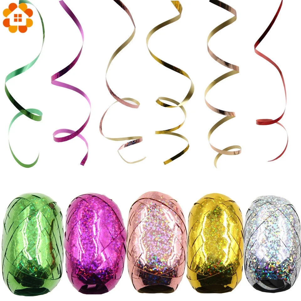 1Pack 5mm*10m Balloon Rope Foil Balloon Laser Ribbon For Air Balloon Wrapping Tap Home Wedding Birthday Party Decoration