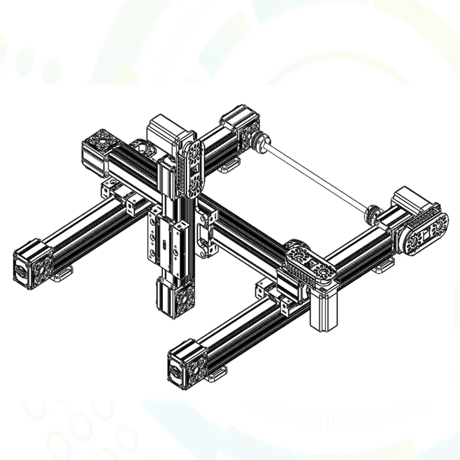 

mjunit MJ60 500X500X200mm stroke linear rail with xyz axis 4 rails for metal cutting application