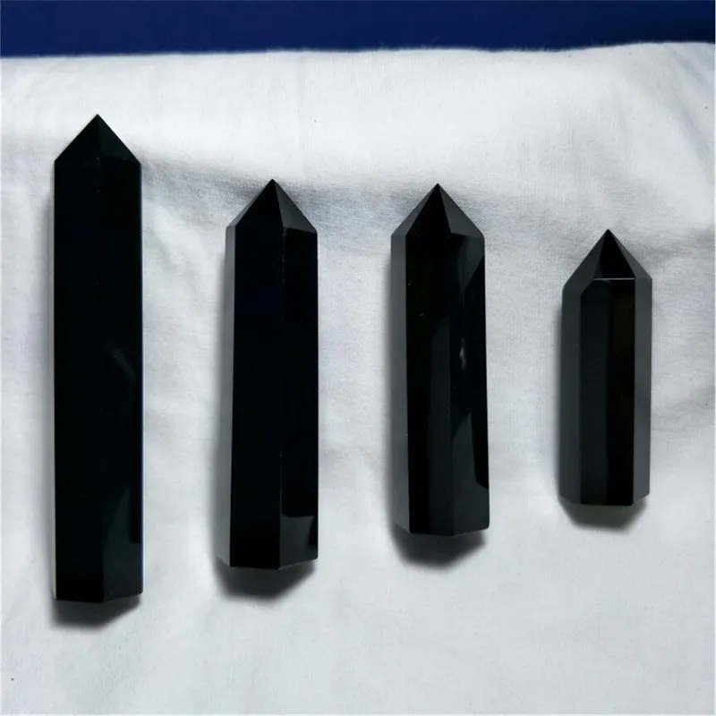 Wholesale 100% Natural Obsidian Crystal Column Quartz Stone Crystals Decoration Ornament  Home Using Meditation Healing