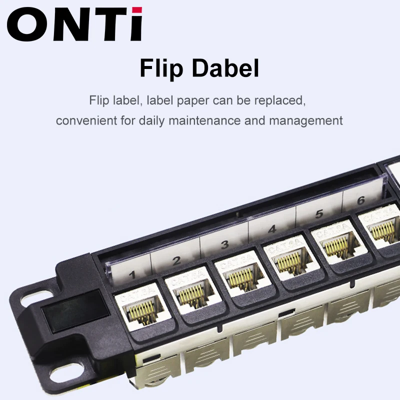 ONTi-24ポート1u rj45シールドモジュールパッチパネル、19インチラックマウント、ウォールマウント、cat5e、cat6、cat6a、cat7、cat8、stpキーストーンジャック