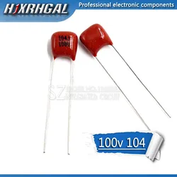 50PCS 100V104J Pitch 5mm 100NF 0.1UF 100V 104 CBB Polypropylene film capacitor hjxrhgal