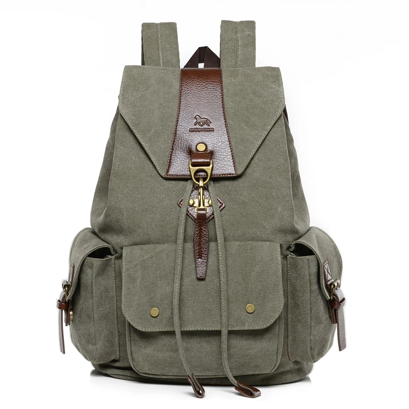 Manjianghong Business Leisure Travel Backpack Multi Functional Casual Canvas Bag Fashion Simple Personality Men Backpack Bag