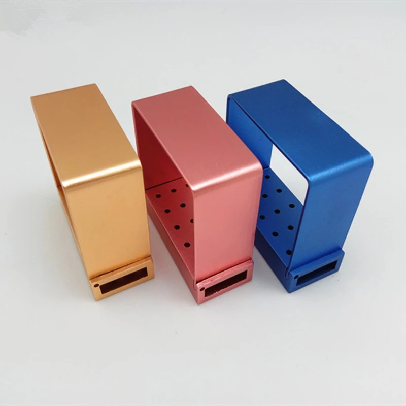 Gold/Pink/Blue 15holes Aluminium Dental Burs Holder Odontologia Bur Block Holder Autoclavable Disinfection Box Dental Tools