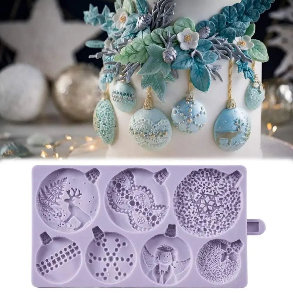 

Christmas Baubles Silicone Fondant Mould Cake Decorating Tools Chocolate Gumpaste Molds, Sugarcraft, Kitchen Gadget