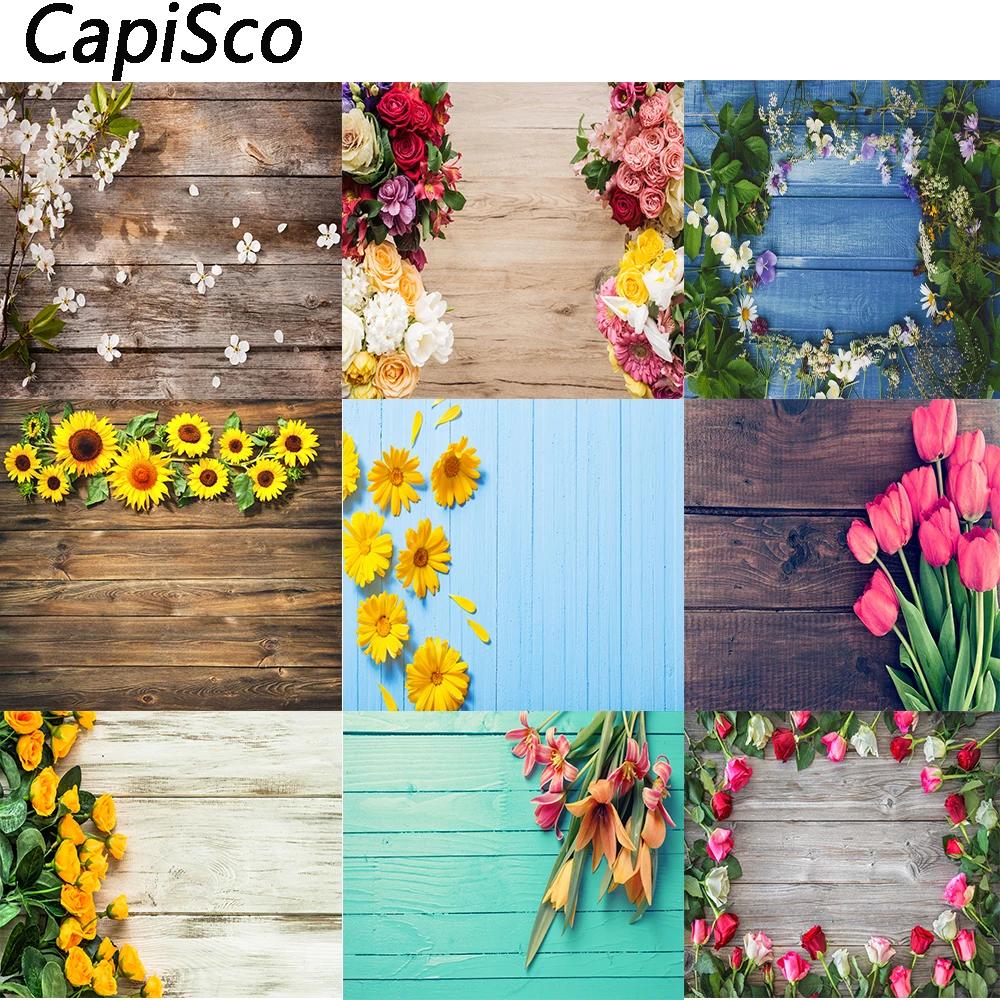 

Фон для фотосъемки Capisco, цветок, деревянная доска, напольная доска, деревянный фон для душа новорожденного, день рождения, фотофон, фотозона