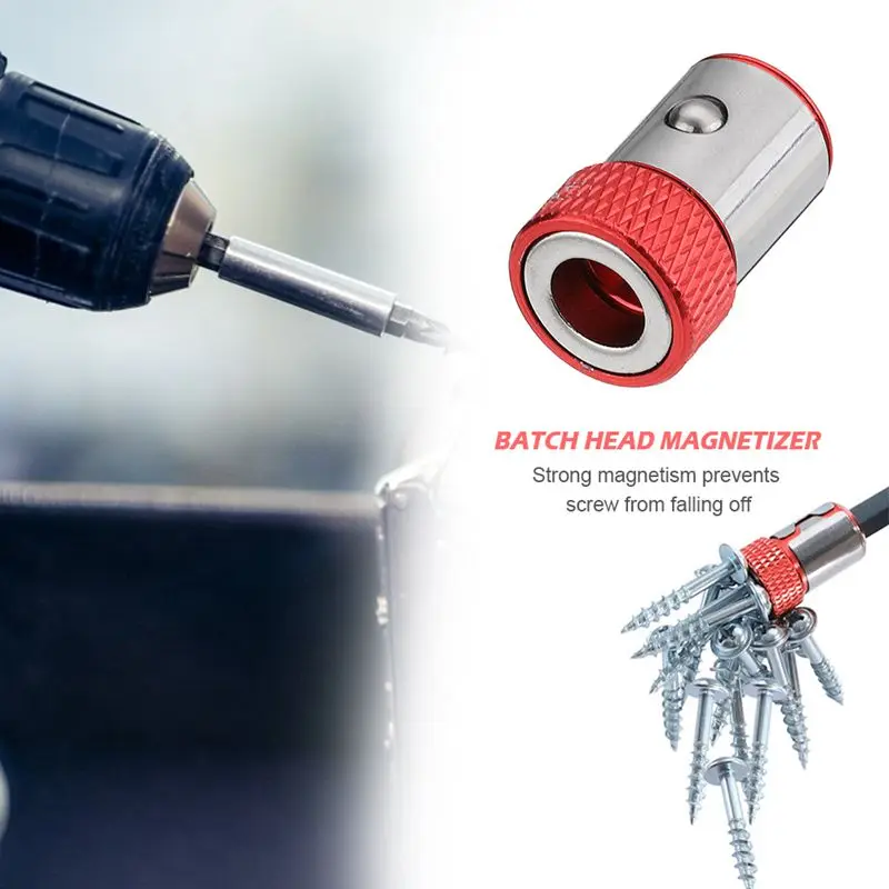 6.35mm Magnetic Ring Screwdriver Bit Metal Anti-Corrosion Strong Magnetizer Screws For Fixing and Installing Screws Supplies