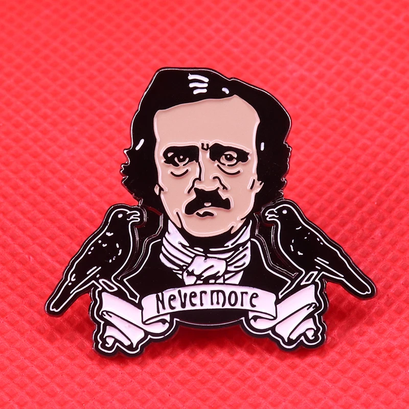 Edgar Allan Poe nevermore raven brooch great literature art addition