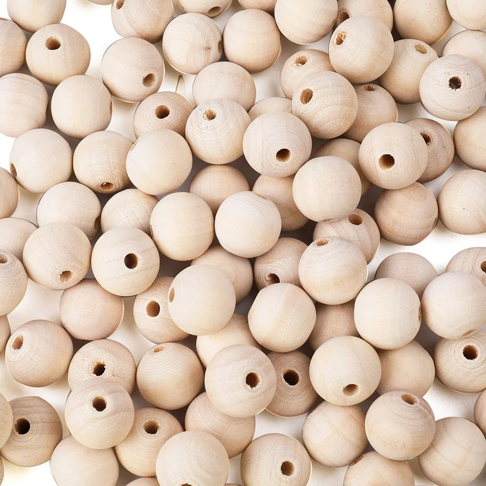 4-30mm Natural Wood Beads Unfinished Round Wooden Loose Beads Wood Spacer Beads For DIY Craft Handmade Jewelry Making