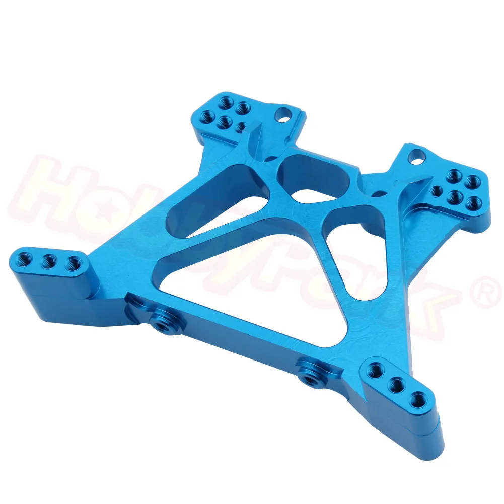 HobbyPark Aluminum Front & Rear Shock Tower Upgrade Parts for 1/10 Traxxas Slash 4x4 Replacement of Part (2-Pack) (Blue)